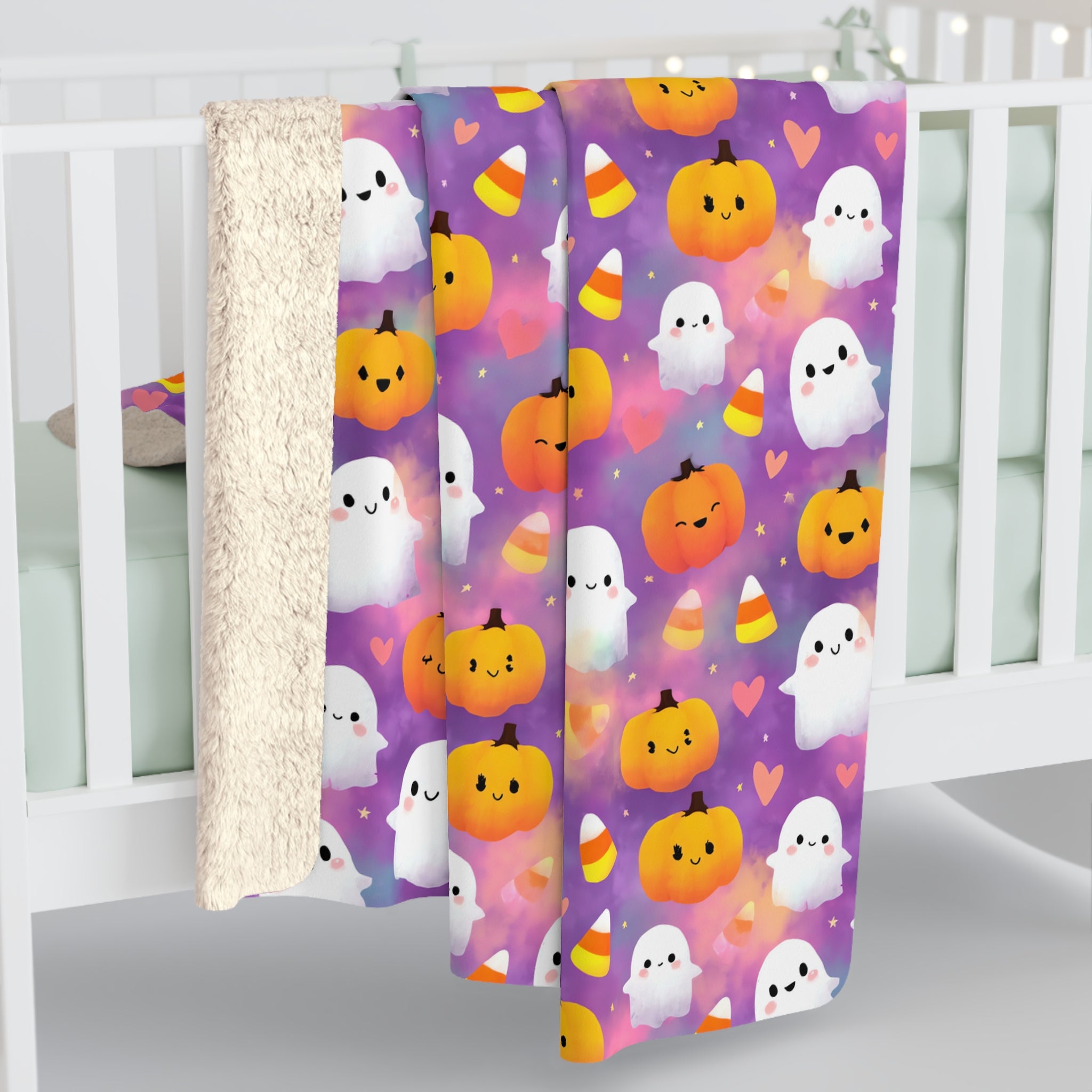 Sherpa Blanket — Cute Candy Corn Cozy Throw