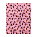 Pink Halloween Black Cat Sherpa Blanket — Cute Spooky Cozy Throw