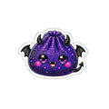 Kawaii Purple Bat Dumpling Sticker