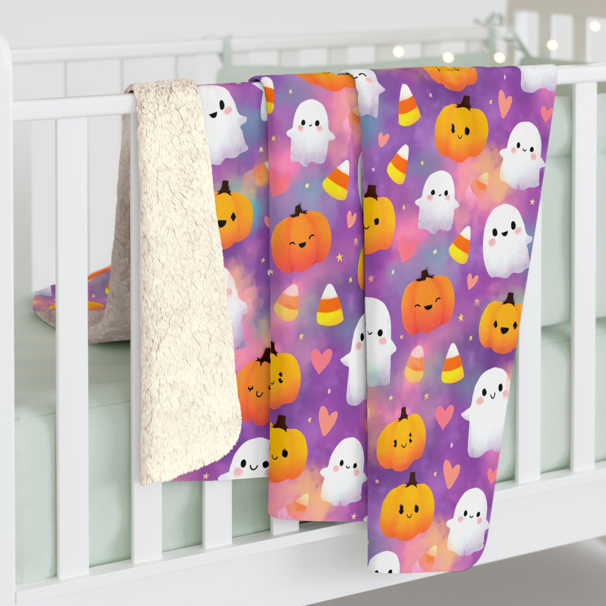 Sherpa Blanket — Cute Candy Corn Cozy Throw