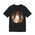 Cute Halloween Ghost T‑Shirt — Pumpkin & Witch Hat Autumn Tee