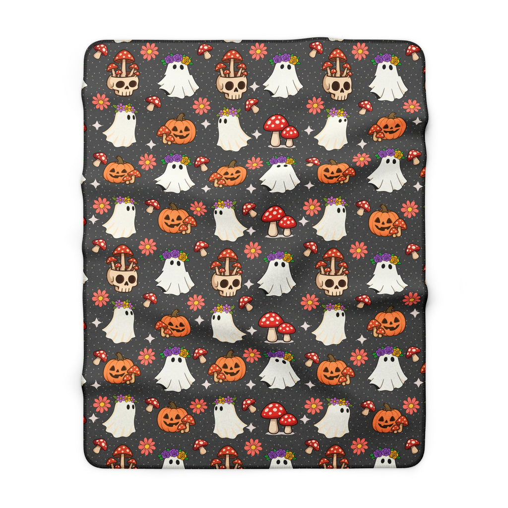 Halloween Ghosts & Pumpkins Sherpa Fleece Blanket