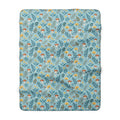 Sherpa Fleece Blanket — Blue Woodland Mushroom Floral Throw