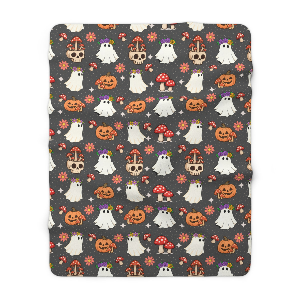 Halloween Ghosts & Pumpkins Sherpa Fleece Blanket