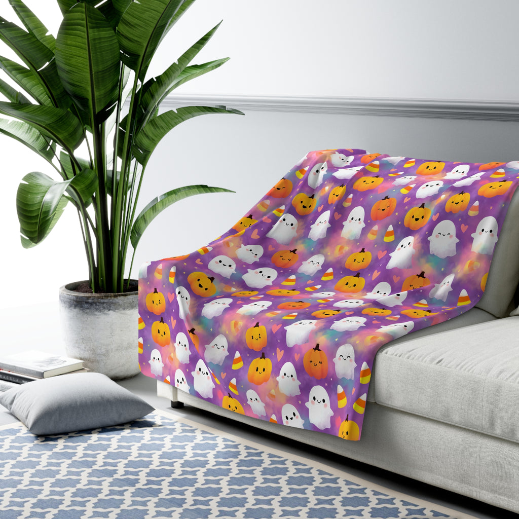 Sherpa Blanket — Cute Candy Corn Cozy Throw